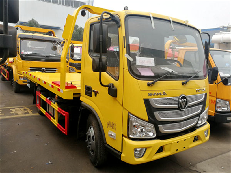 福田歐馬可S3一拖二藍牌平板清障車